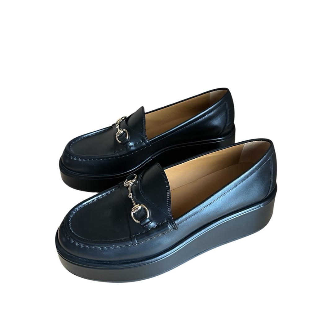 Gucci Ilde Horsebit Flatform leather platform Loafer RETAIL 1,300 - Picture 5 of 15